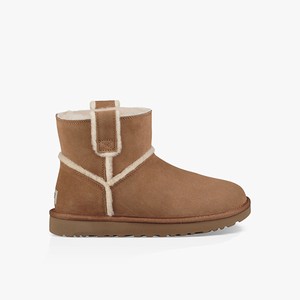 Ugg Classic Mini Spill Seam Women Classic Boots Brown (2871ZMDOJ)